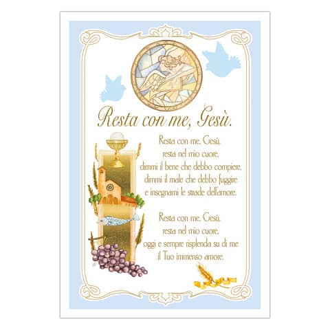 Biglietti augurali Prima Comunione Biembi 12x18 cm conf. da 6 pezzi assortiti con portasoldi - BXBDKTC02